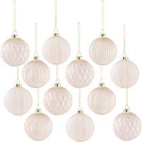 Karácsonyfagömbszett Miracle - rózsaszín/aranyszínű, Üveg/textil (8cm) - Modern Living