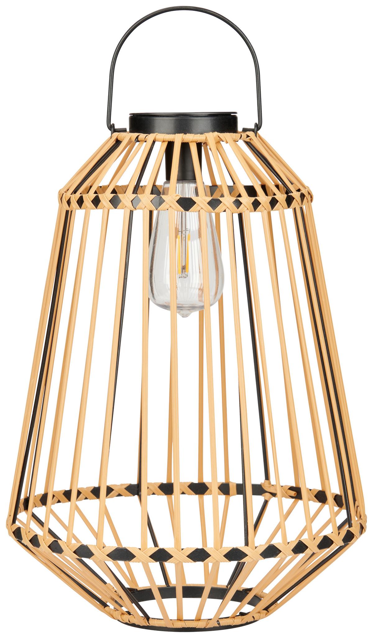 Solarleuchte Kya max. 2 Watt - Schwarz/Naturfarben, Modern, Kunststoff/Metall (28,5cm) - Modern Living