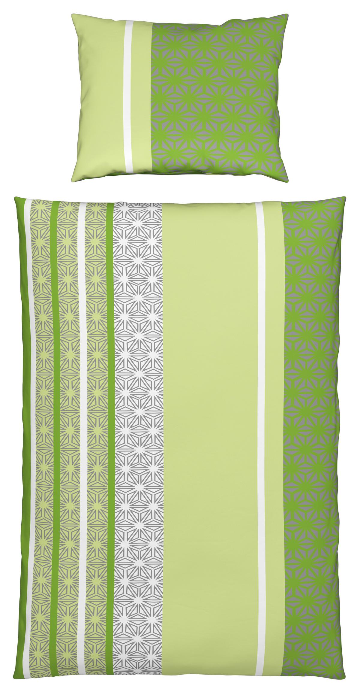 Bettwäsche Sara in Grün ca. 140x200cm - Grün, Textil (140/200cm) - Based