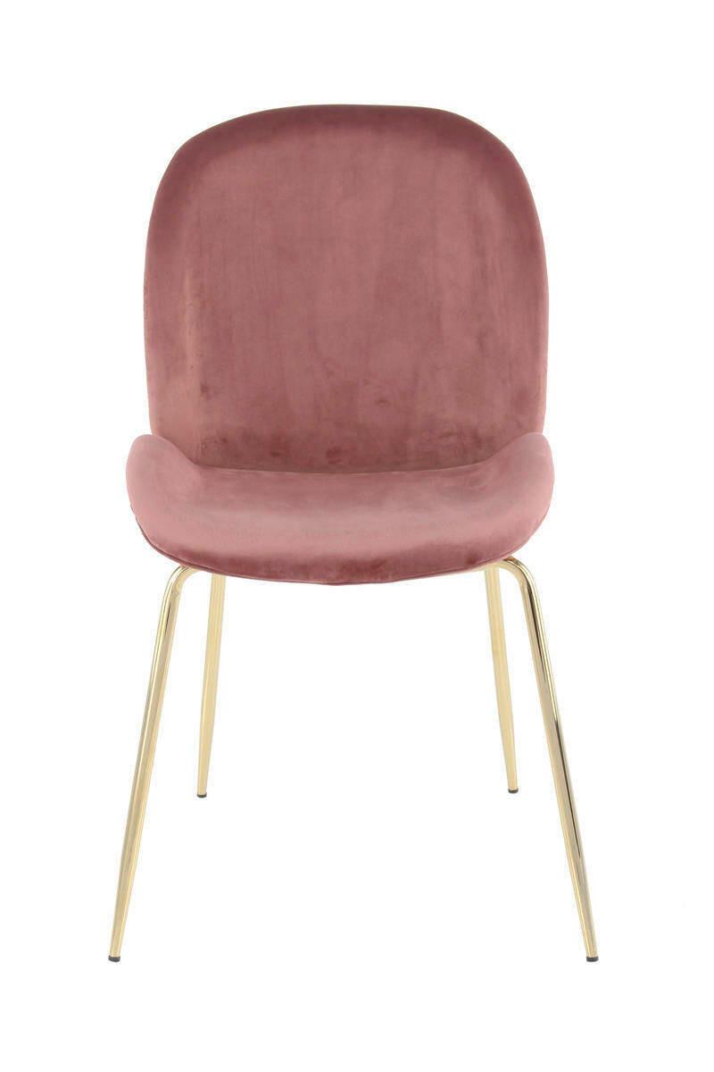 Szék Szett Lkcqv - fáradt rózsaszín/sárgarézszínű, Modern, műanyag/fém (47/90/59cm) - Kayoom