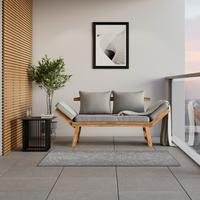 Bancă Pia - gri/culoare lemn acacia, Modern, lemn/textil (190/75/68cm) - Bessagi Garden