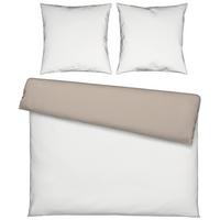 Bettwäsche Twill Streif XXL Weiß/Beige ca. 200x200cm - Beige/Weiß, MODERN, Textil (200/200cm) - Mömax