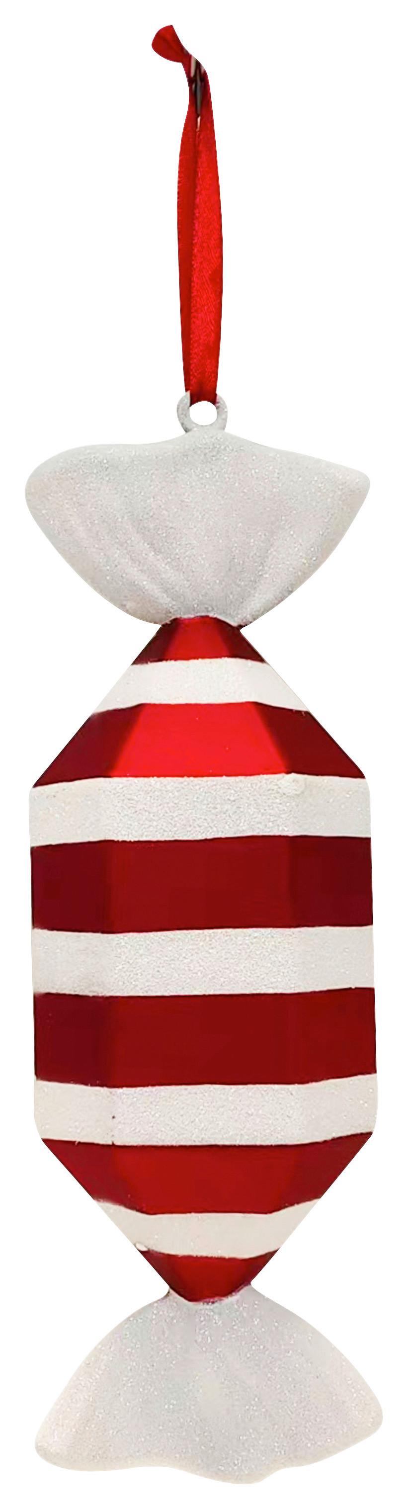 Dekohänger Candy Hellrot/Weiß Hochglanz - Hellrot/Weiß Hochglanz, Kunststoff (9,84/31,75cm) - Mömax
