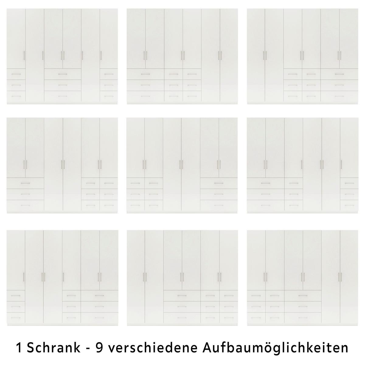 Drehtürenschrank Vivaldi -Exklusiv- - Weiss Hochglanz/Chromfarben, Konventionell, Holzwerkstoff/Metall (245/210/55cm) - Mömax