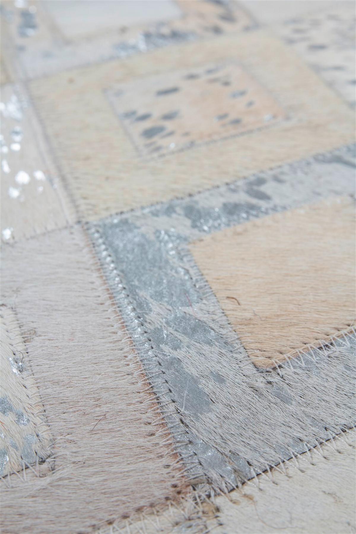 FLACHWEBETEPPICH Spark 110 Grau / Silber 80x150 - Silberfarben/Grau, Basics, Leder (80/150cm) - Kayoom