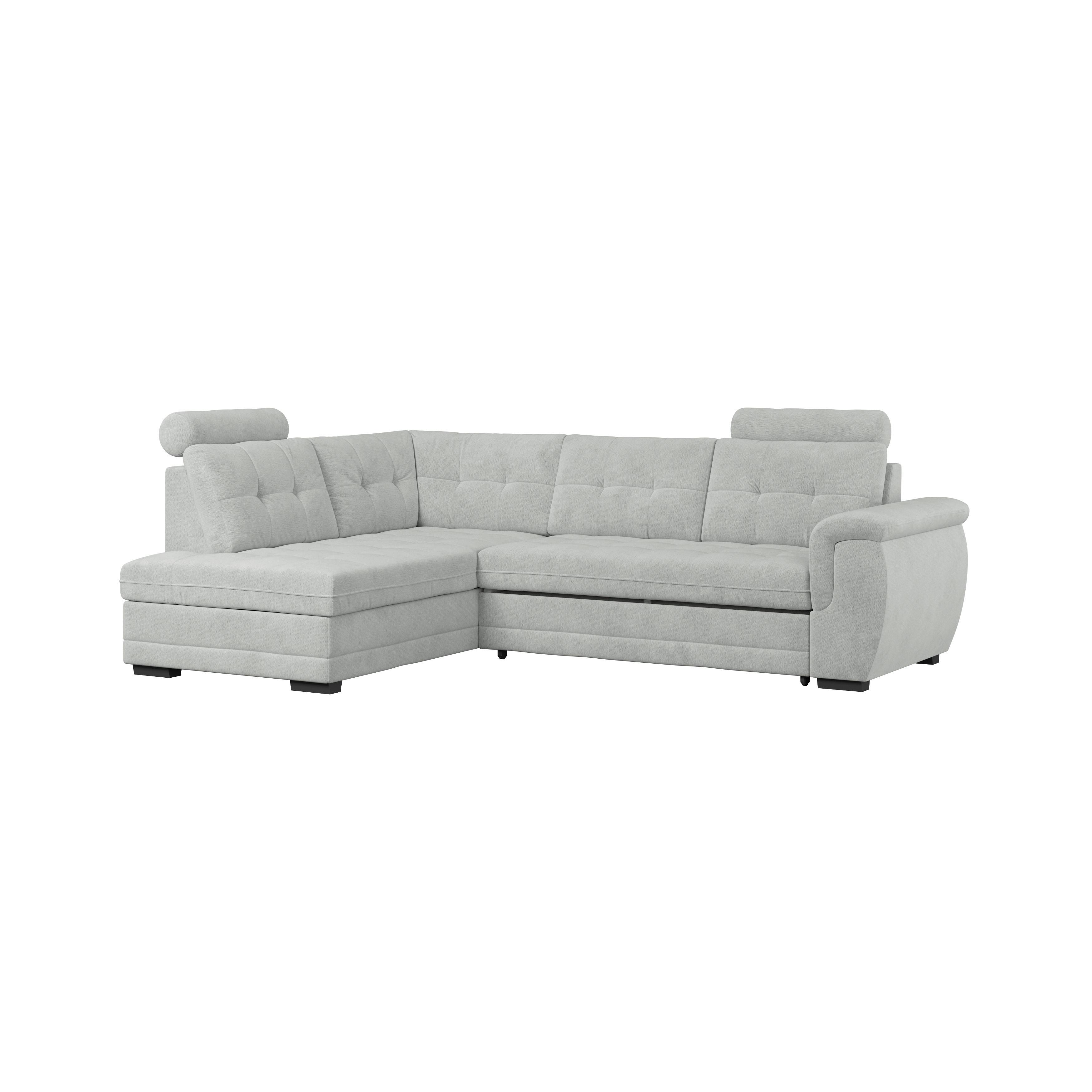 Ugaona Garnitura Falco New - sivo-bela/crna, Konvencionalno, tekstil/plastika (183/251cm) - Ondega