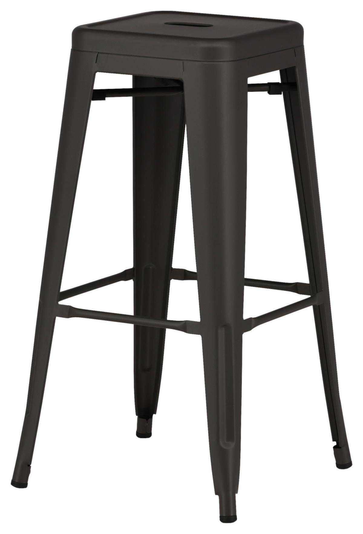 BARHOCKER-SET TEMPE - Dunkelgrau, Design, Metall (43/76/43cm) - Livetastic