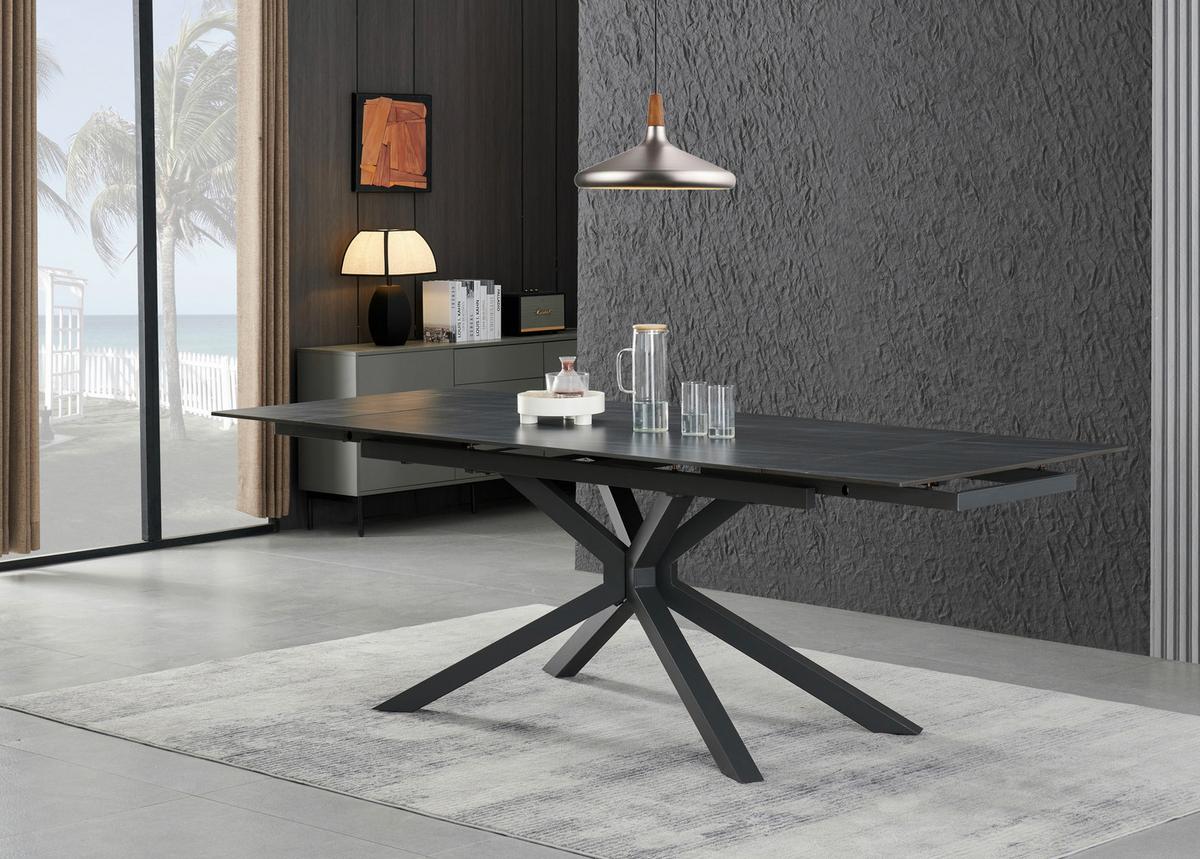 Jedilna Miza Lorenzo, Keramika, 160-240x90 - temno siva/siva, Konvencionalno, kovina/keramika (160-240/75/90cm) - MID.YOU