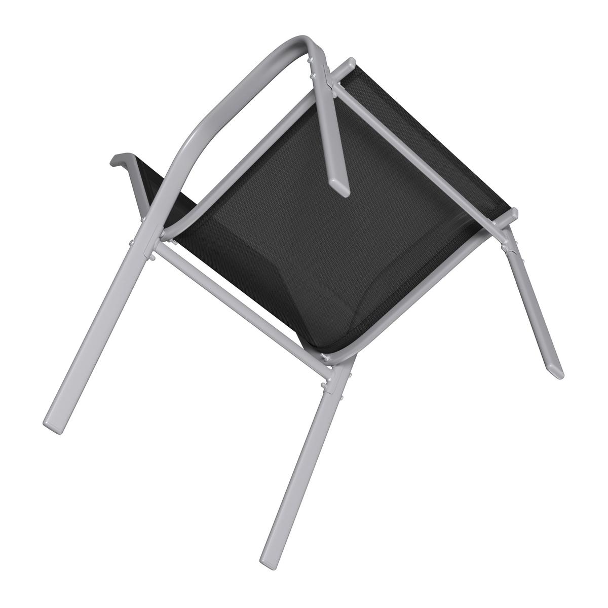 ZESTAW FOTELI OGRODOWYCH CASTIGLIONE - kolor srebrny/czarny, Modern, metal/tkanina (54/94/73cm) - Ambia Garden