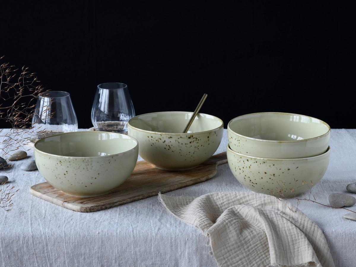 Set Posod Earth, 4-Delni - žajbljevo zelena, Design, keramika (17,5cm) - Creatable