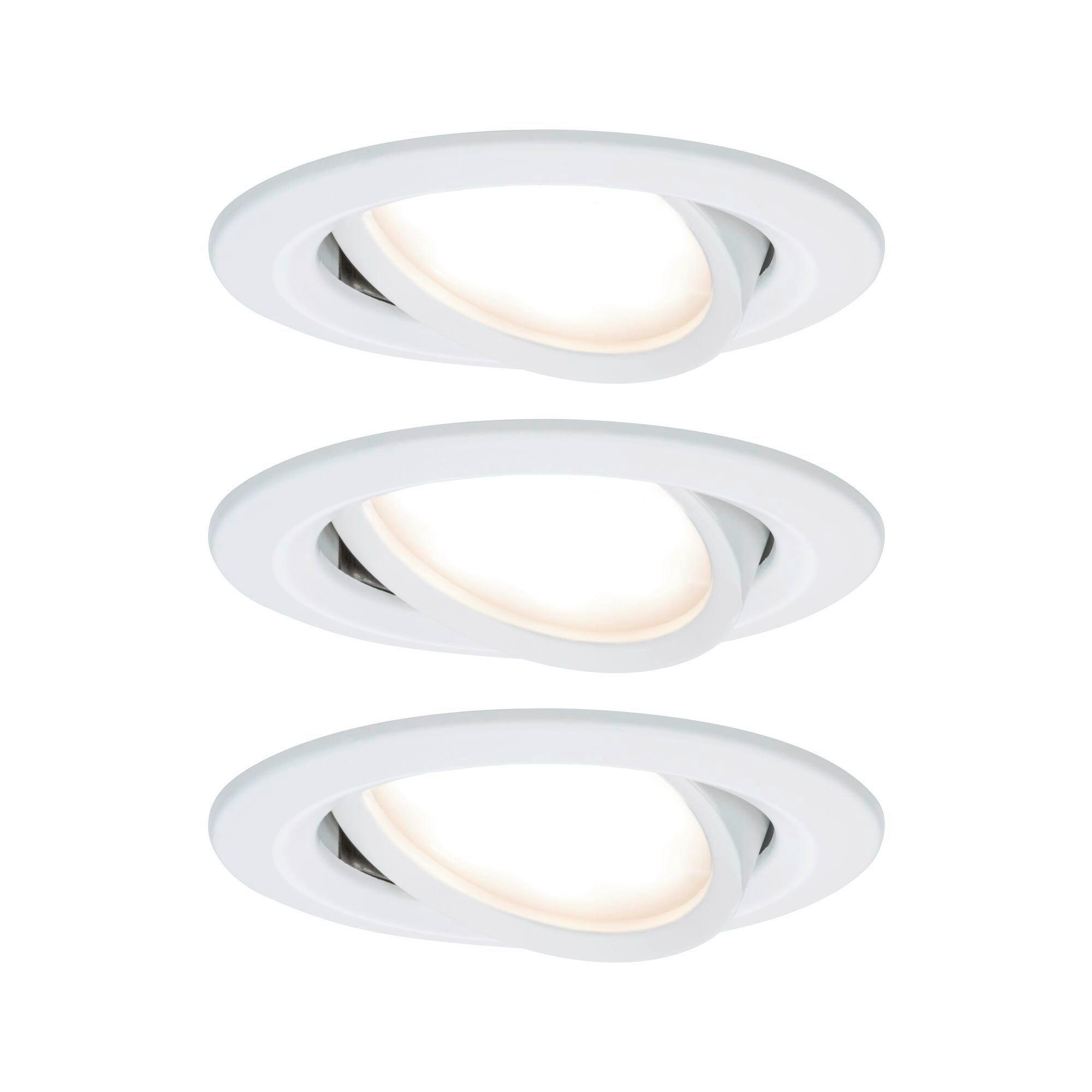 Deckenleuchte Nova max. 6,5 Watt, 3-teilig - Alufarben/Weiß, Basics, Metall (8,4cm) - Paulmann