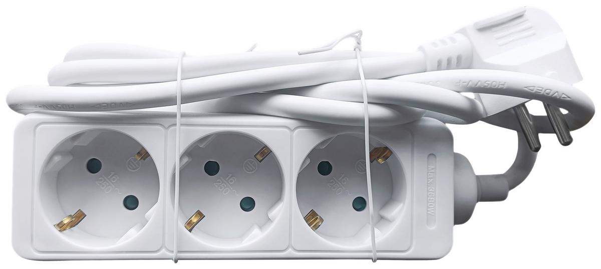 Podaljšek Z Vtičnicami Tibm - bela, Basics, umetna masa (18/6,9/3,9cm) - Mömax