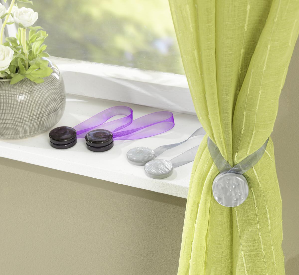 Clips pentru decorațiuni Perlmutt - alb/gri, textil (4cm) - Modern Living
