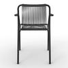 TRÄDGÅRDSSTOLAR SET NARDO - mörkgrå/svart, Modern, metall/textil (55/82/58cm) - Bessagi Garden