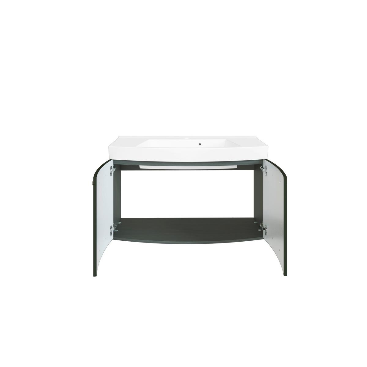 Waschtischkombi Florida in Graphitfarben - Chromfarben/Weiß, MODERN, Holzwerkstoff/Stein (100/59/50cm)