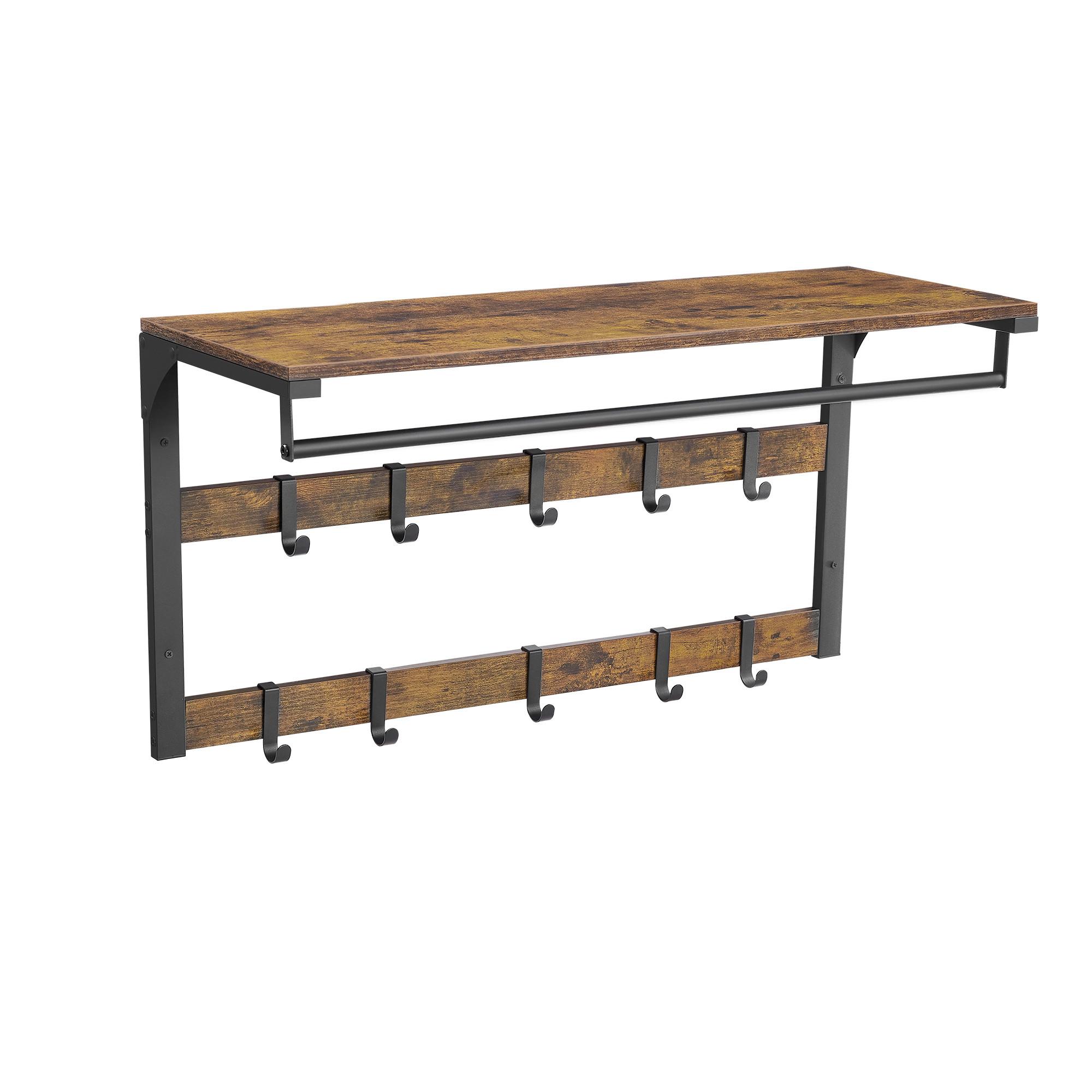 Garderobenpaneel in Braun, Schwarz - Schwarz/Braun, Trend, Holzwerkstoff/Metall (80/30/42cm) - MID.YOU