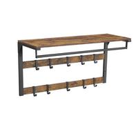 Garderobenpaneel in Braun, Schwarz - Schwarz/Braun, Trend, Holzwerkstoff/Metall (80/30/42cm) - MID.YOU