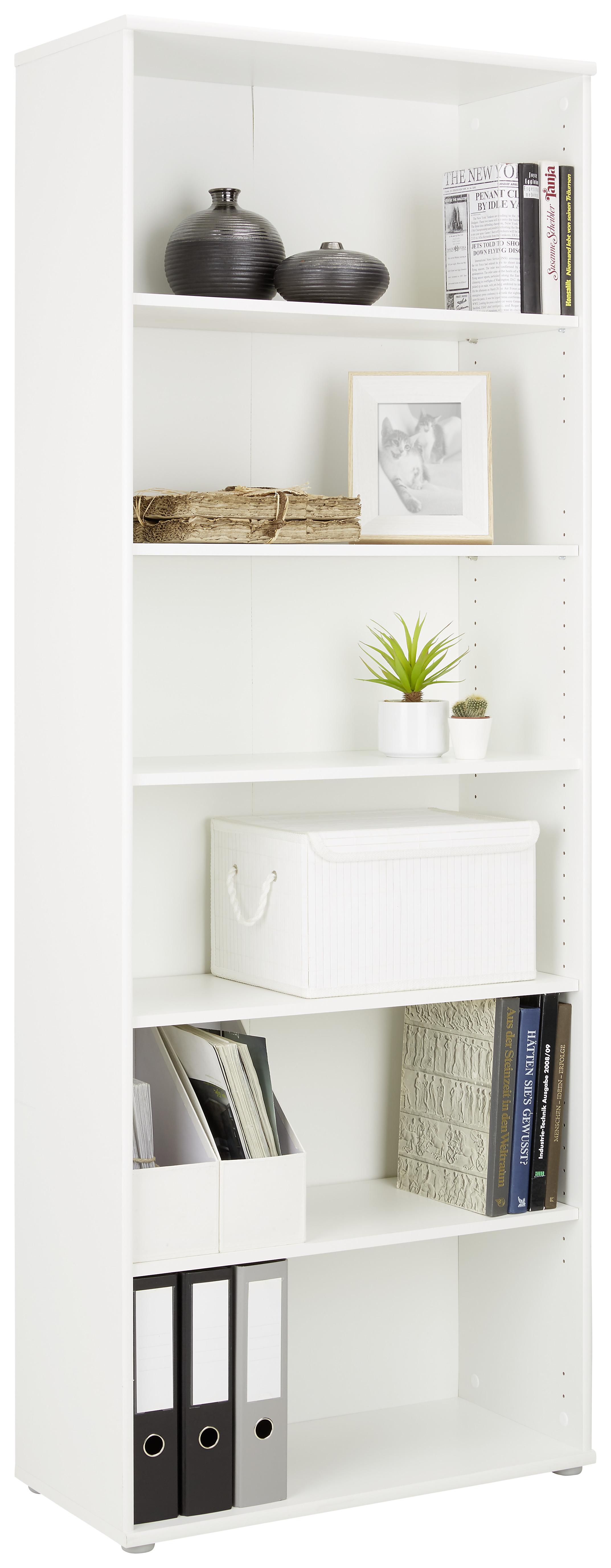 Regal Weiß - Weiß/Grau, MODERN, Holzwerkstoff/Kunststoff (72/198/34cm) - Modern Living
