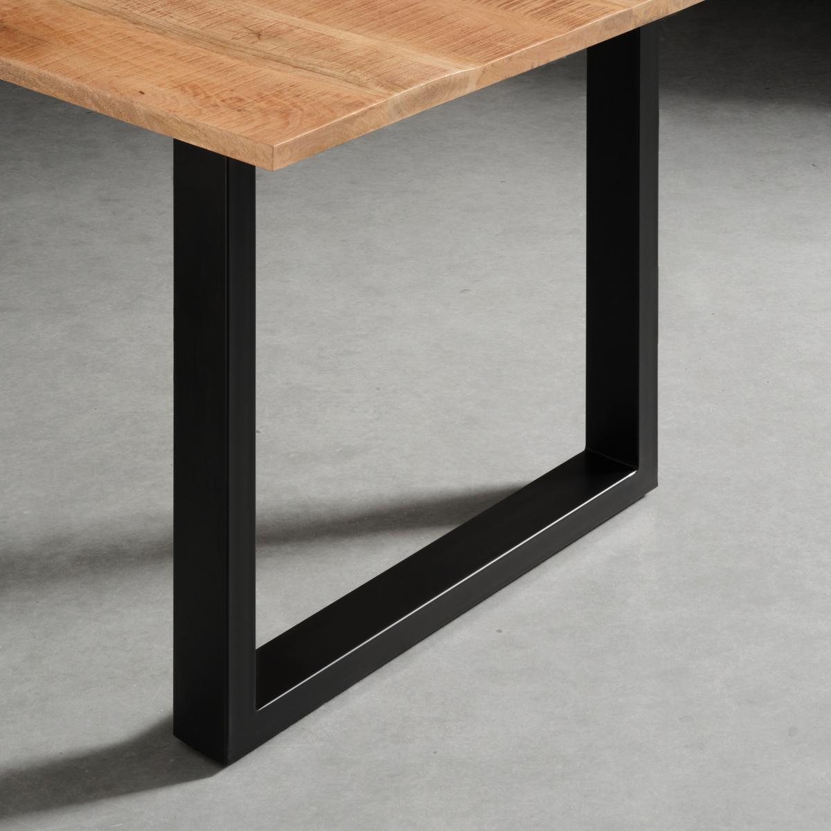 Esstisch Tamani Naturfarben - Schwarz/Naturfarben, Lifestyle, Holz/Metall (180/76/90cm) - Zandiara