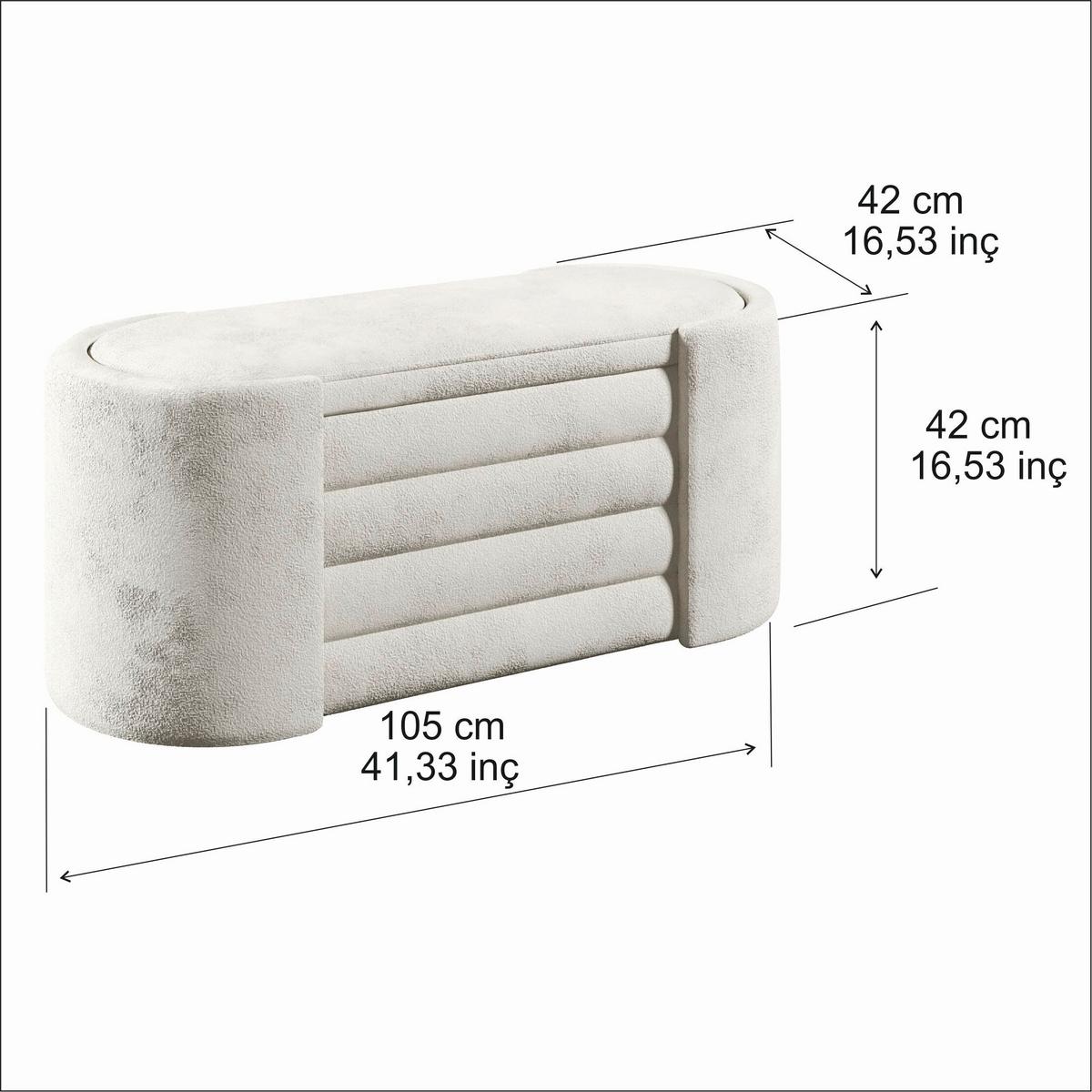 TRUHENBANK ROSITA SITZBANK - Creme, Design, Textil (105/42/42cm) - Livetastic