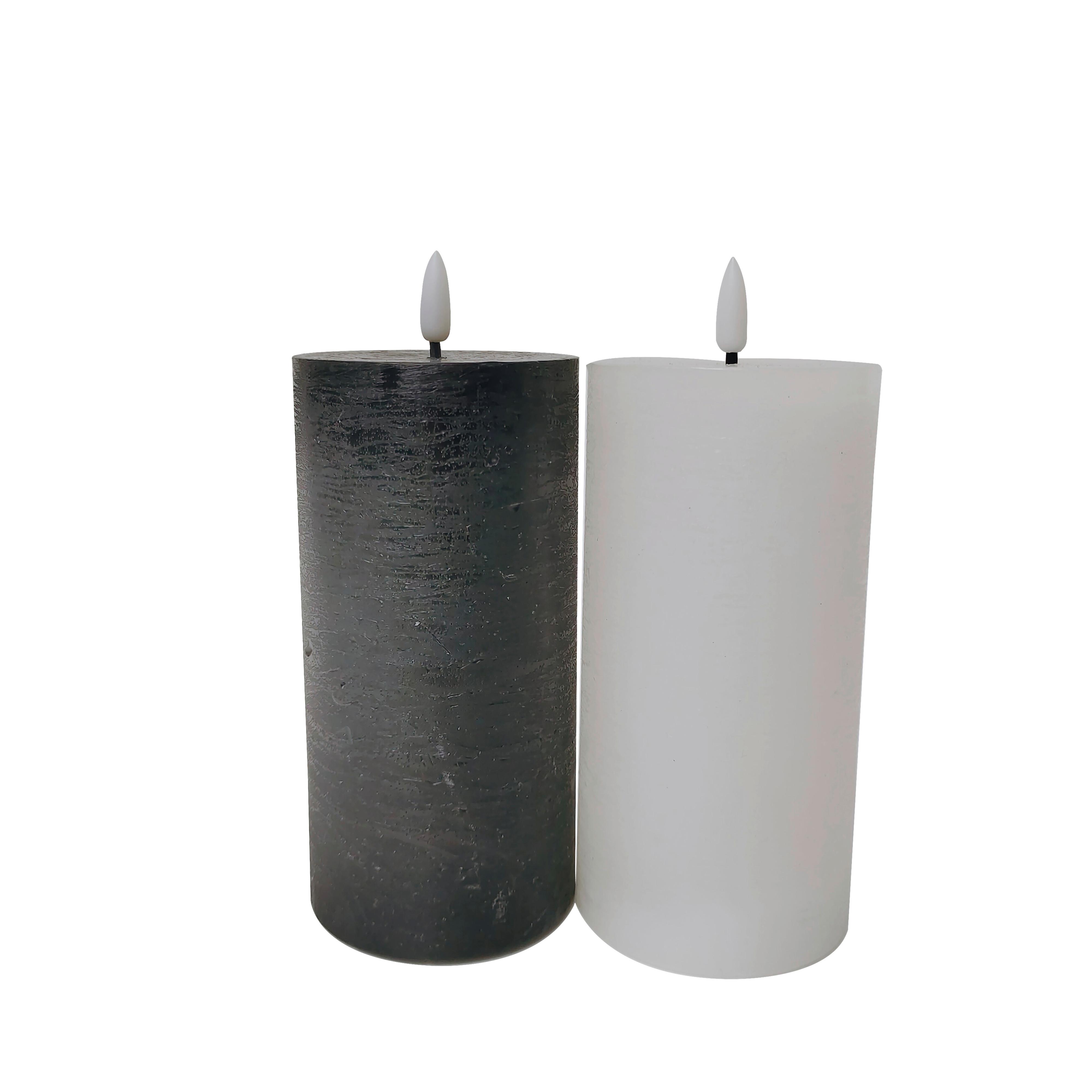 Kerze mit LED Fendy in Weiss - Weiss (10/20cm) - Premium Living