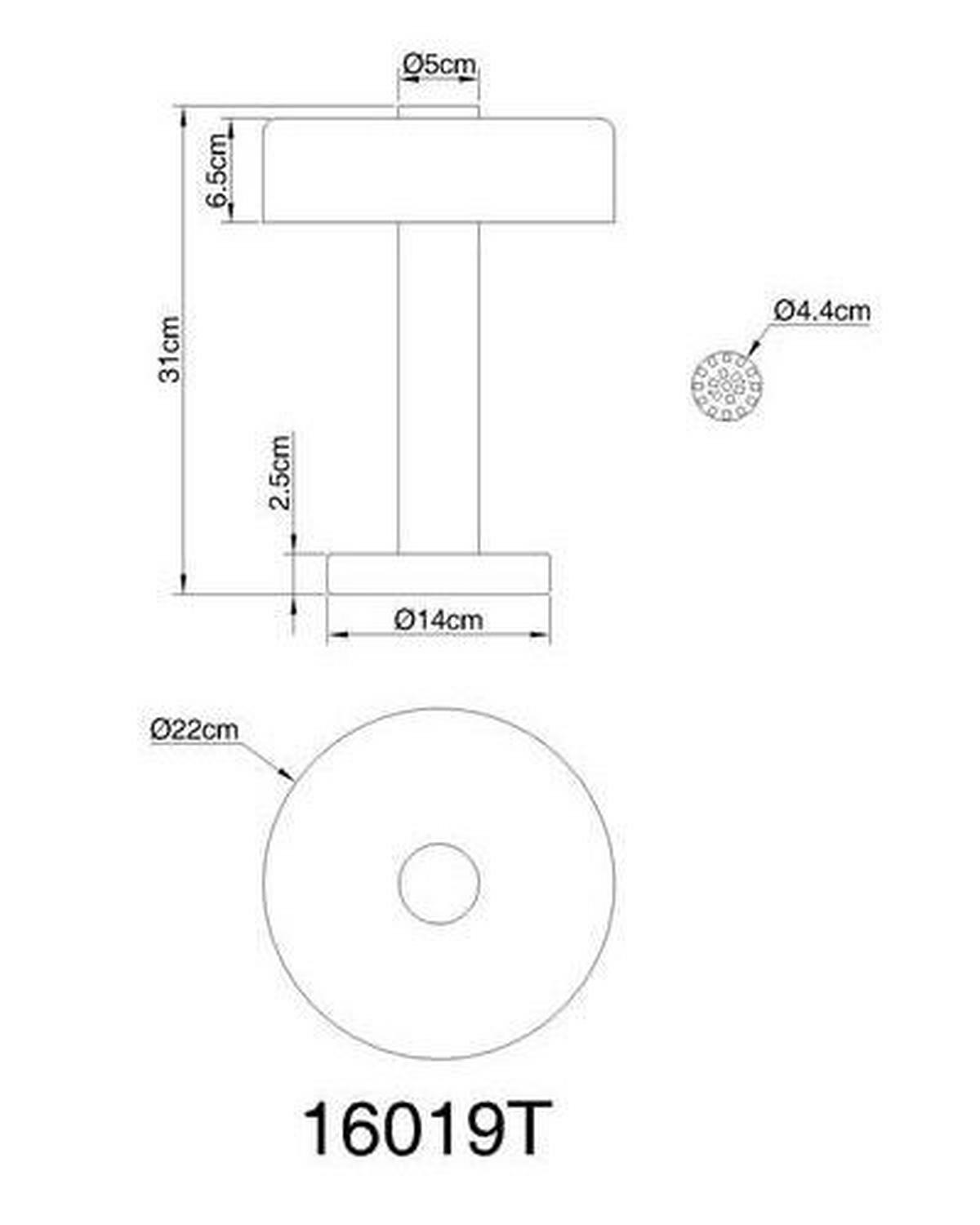 LED-TISCHLEUCHTE 16019T  GRANT - Schwarz/Grau, Design, Glas/Kunststoff (22/31cm) - Globo
