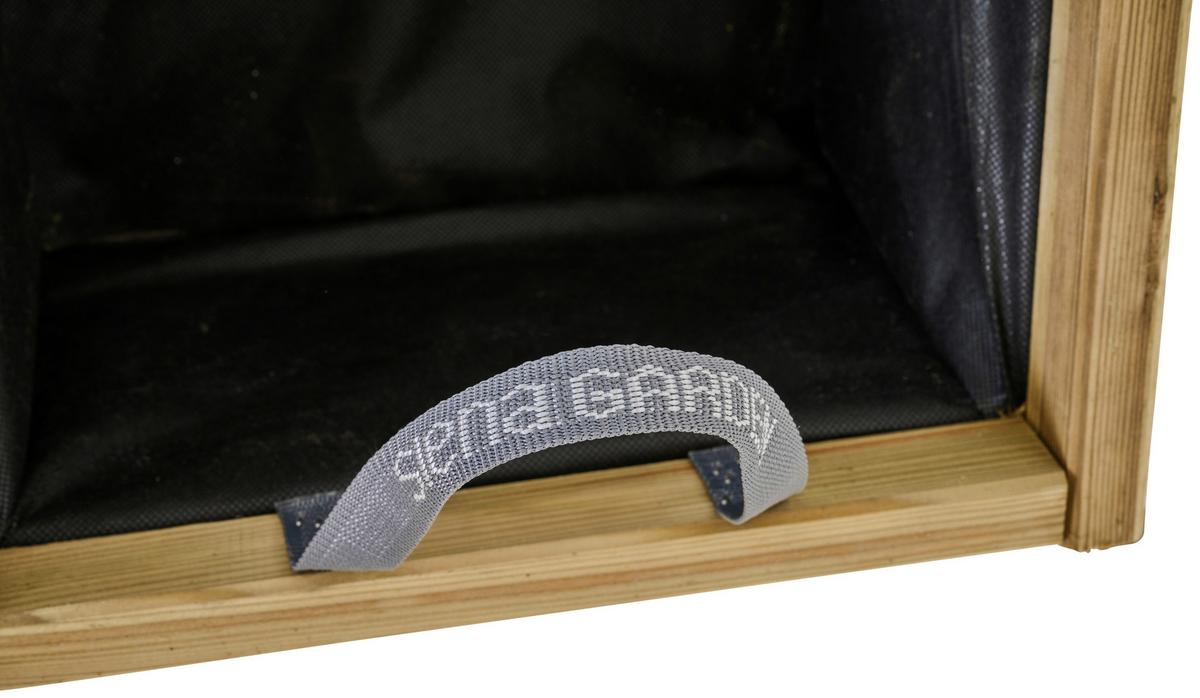 Blumenkasten Kieferfarben/Schwarz - Schwarz/Kieferfarben, Basics, Holz/Textil (50/39/50cm) - Siena Garden