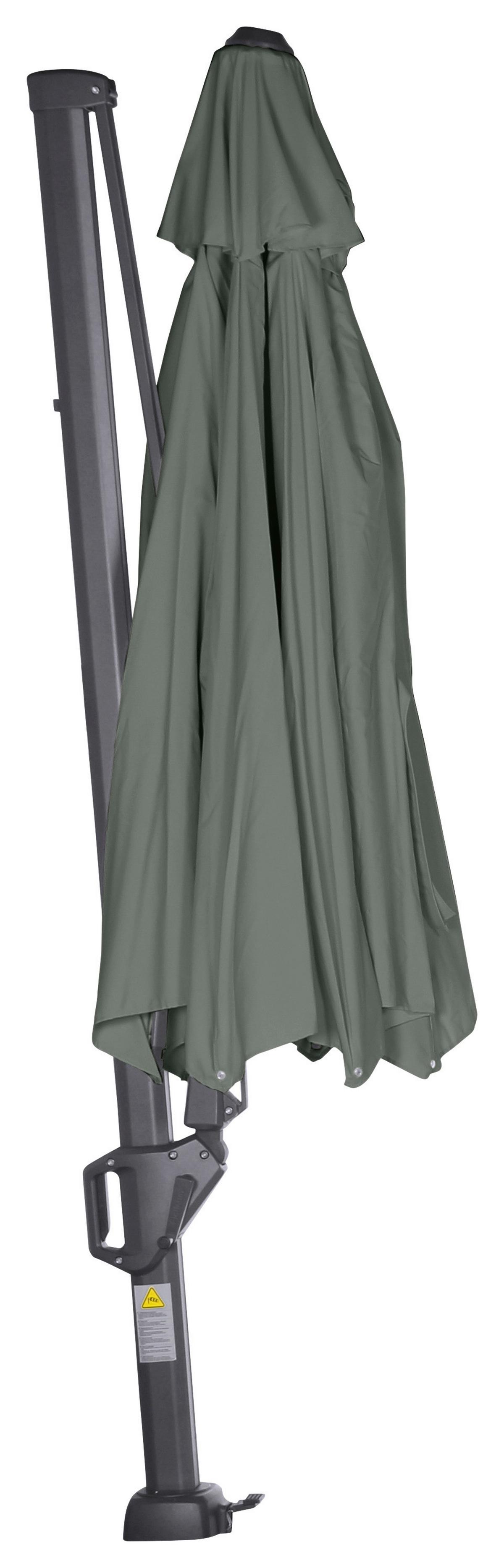 Ampelschirm Sunset N+ Ø 350 H: 252 cm Anthrazit/Olivgrün - Anthrazit/Olivgrün, KONVENTIONELL, Textil/Metall (350/350cm) - Siena Garden