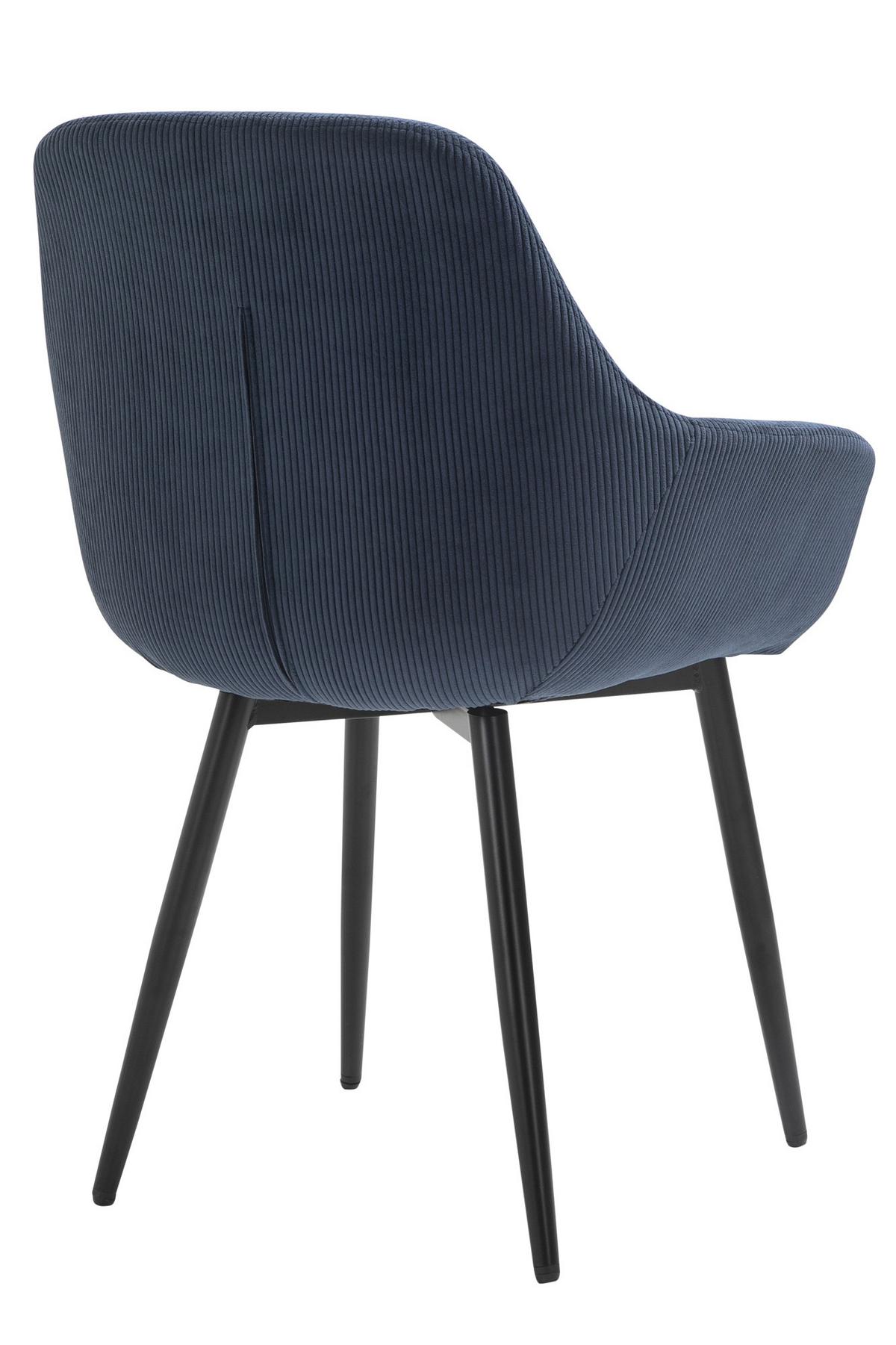 Set Naslanjačev Cord, Temno Modra, 2-Delni - črna/temno modra, Moderno, kovina/tekstil (64/86/59cm) - Livetastic