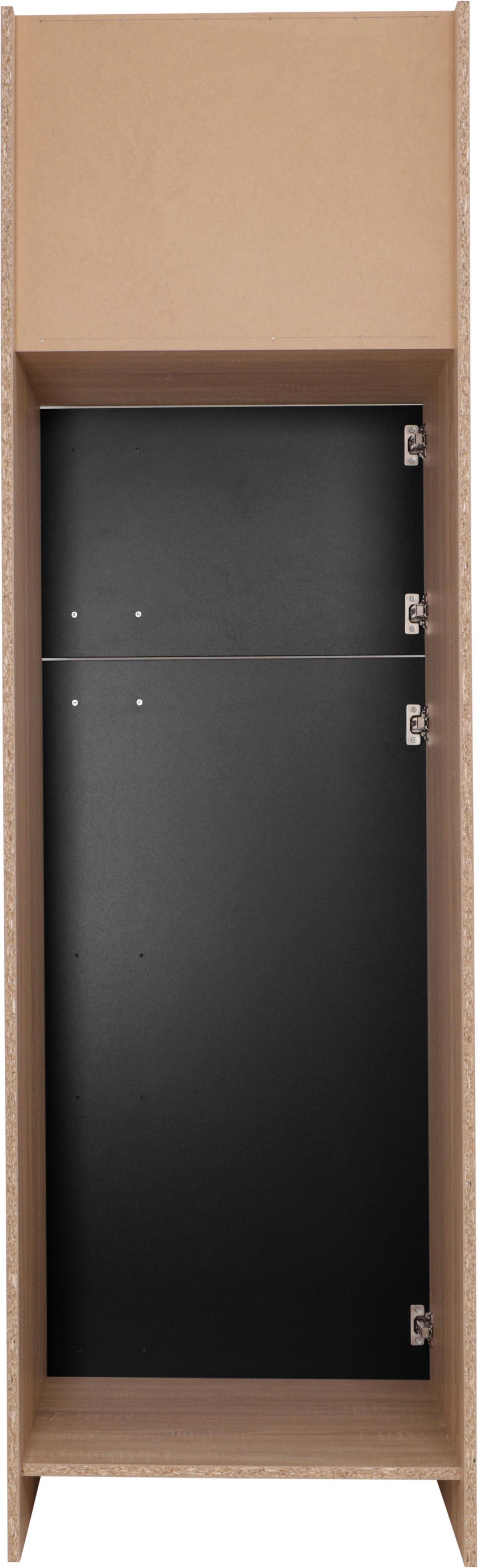 Omara Za Vgradno Napravo Merle, Barva Hrasta, Črna - srebrne barve/črna, Basics, kovina/leseni material (60/200/60cm) - Respekta