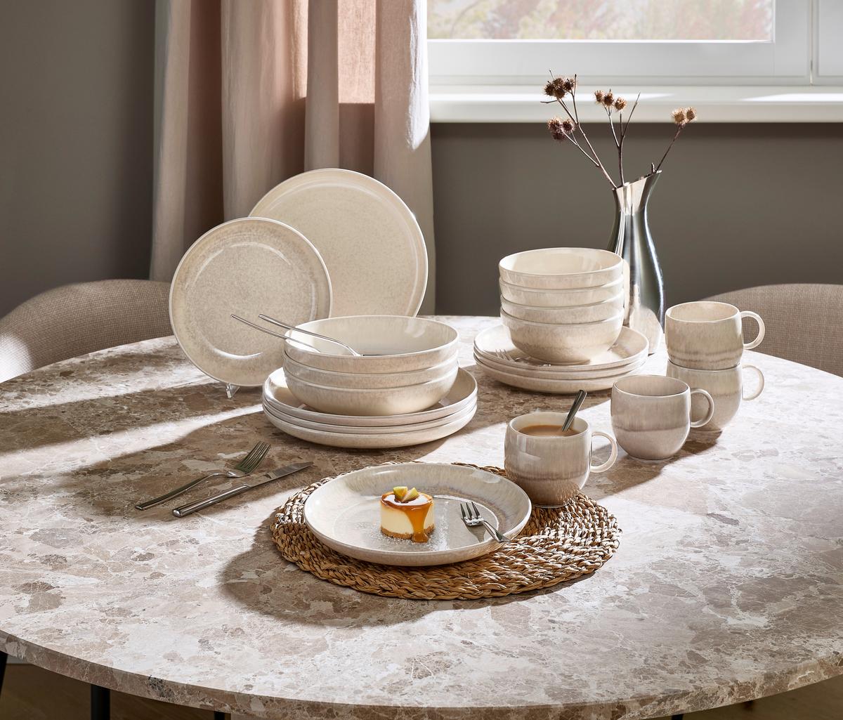 SERWIS ŚNIADANIOWY PERLEMOR SAND - kolor piaskowy, Konventionell, ceramika (34,5/19,4/32,0cm) - like.Villeroy & Boch