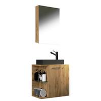 GÄSTEBAD HAUSA BL - Honigeiche/Silberfarben, Modern, Glas/Keramik (52cm) - MID.YOU