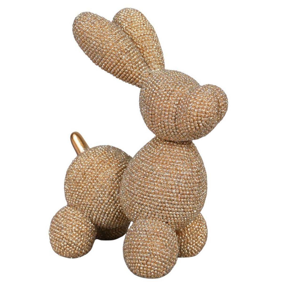 Dekor Nyúl Bunnybob - aranyszínű, műanyag (11/7/15cm)