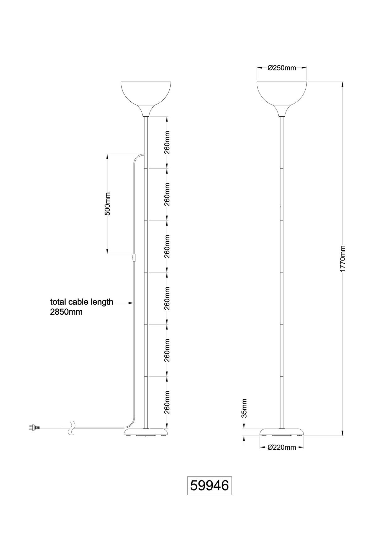 Podna Svjetiljka Wilbur - bijela/boje titana, Basics, metal/plastika (25/178,5cm) - Globo