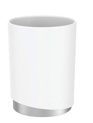 Zahnputzbecher Chris in Weiß - Weiß, MODERN, Kunststoff/Metall (8/11cm) - Premium Living