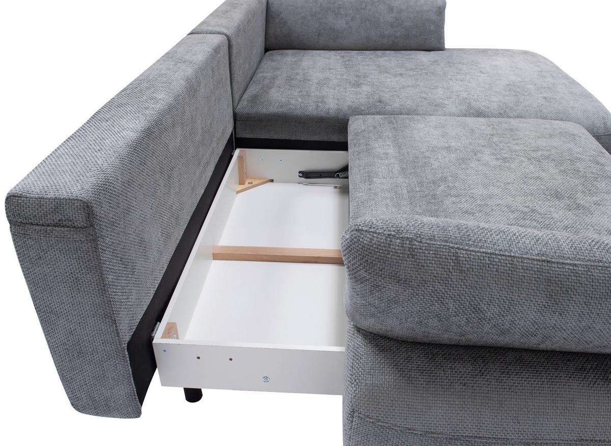Kutna Garnitura Madison - siva/crna, Moderno, drvni materijal/drvo (284/92/186cm) - Modern Living