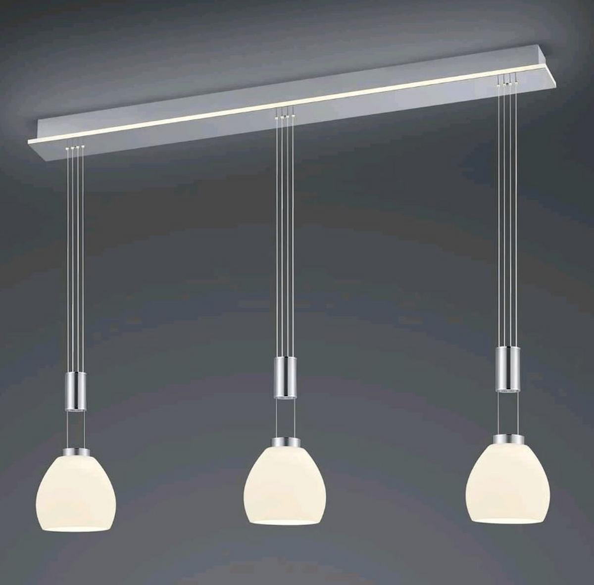LAMPA WISZĄCA LED 20453/3-92 SAM - niklowy/biały, Konventionell, metal/szkło (110/bis 150cm) - Hell