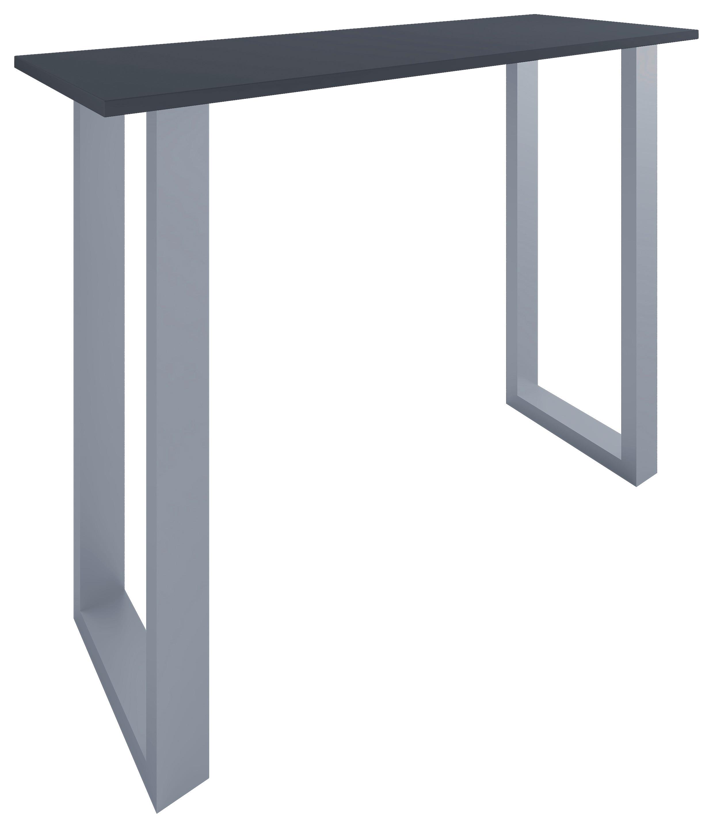 Bartisch XONA Silber/ Anthrazit ca.140x102x50cm - Anthrazit/Silberfarben, KONVENTIONELL, Holzwerkstoff/Metall (140/50/102cm)