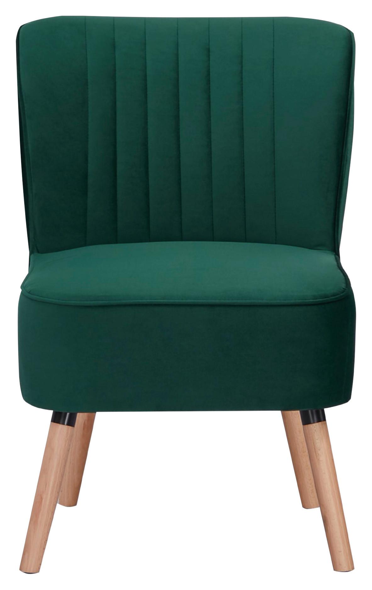 Fotelja Grace - zelena/prirodna boja, Moderno, drvo/tekstil (58/80/64cm) - Ondega