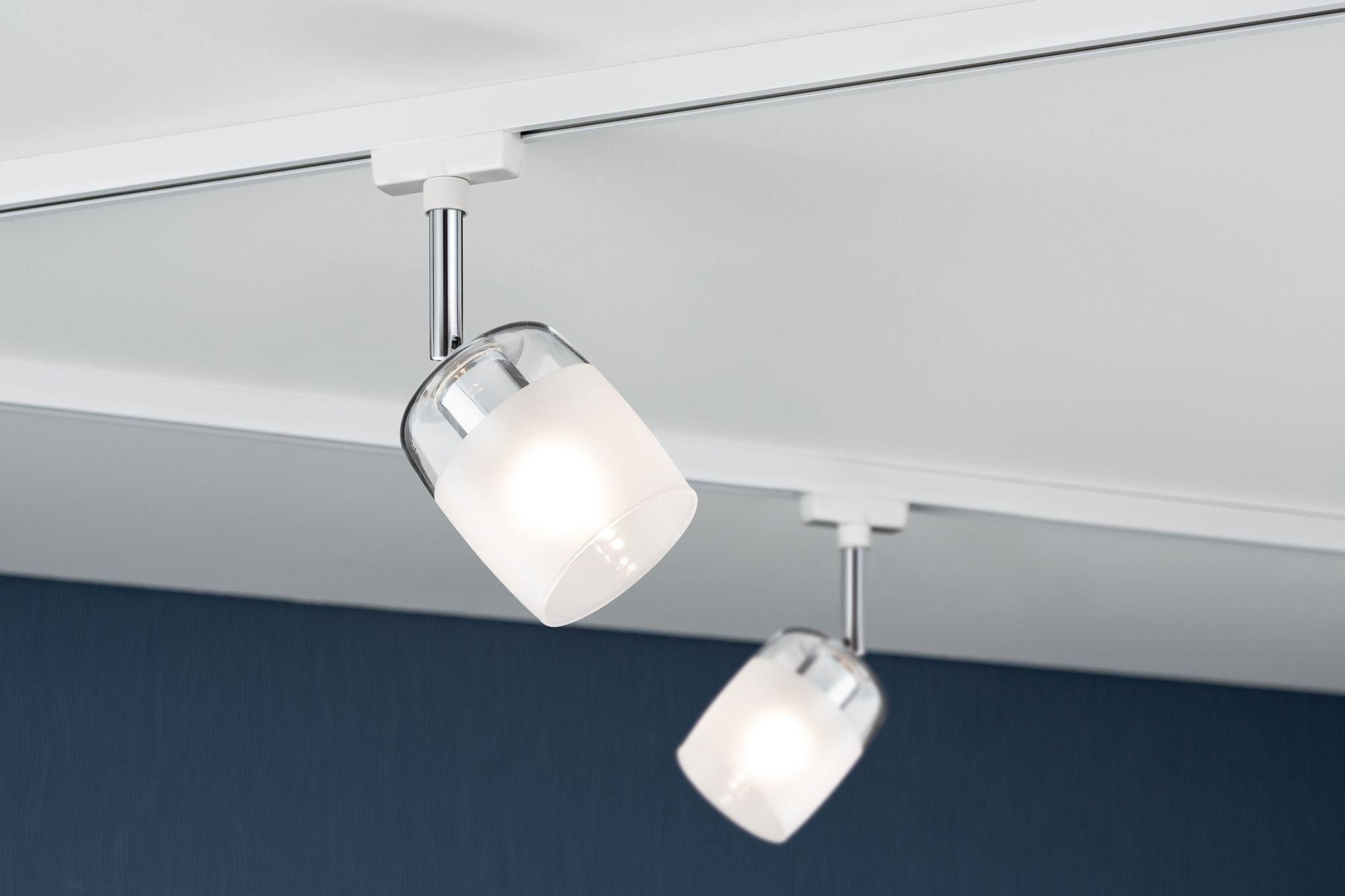 Schienensystem-Strahler Spot Blossom in Weiß max. 10 Watt - Weiß, Design, Glas/Metall (7,4/12,8/11,5cm) - Paulmann
