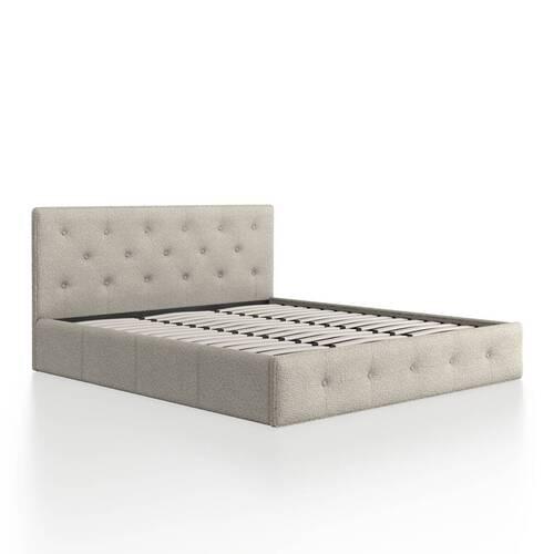 STOPPAD SÄNG JULIE - beige/svart, Modern, metall/trämaterial (180/200cm) - Bessagi Home