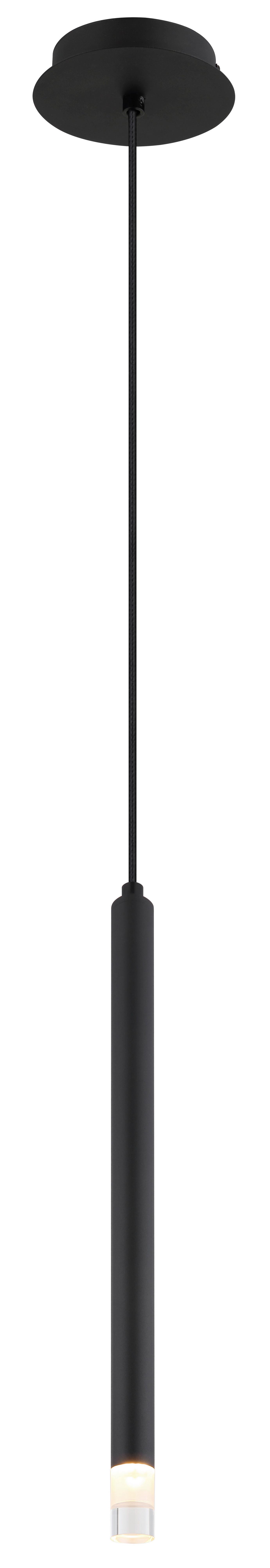 Hängeleuchte Blake Schwarz max. 4 Watt - Klar/Schwarz, Basics, Kunststoff/Textil (12/120cm) - Globo