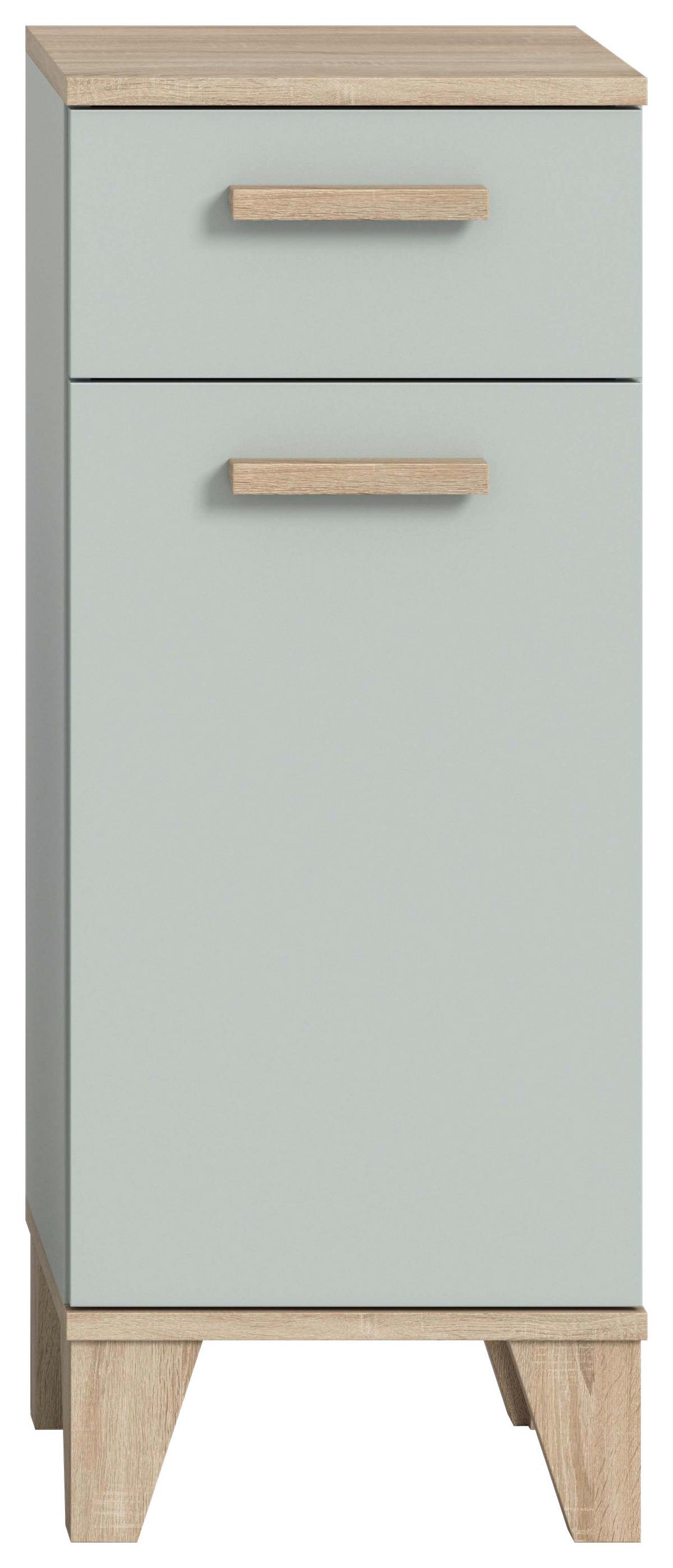 Midischrank Star ca. 34x87x31 cm Eiche/Graugrün - Graugrün/Eiche San Remo, MODERN, Holzwerkstoff/Kunststoff (34/87/31cm) - MID.YOU