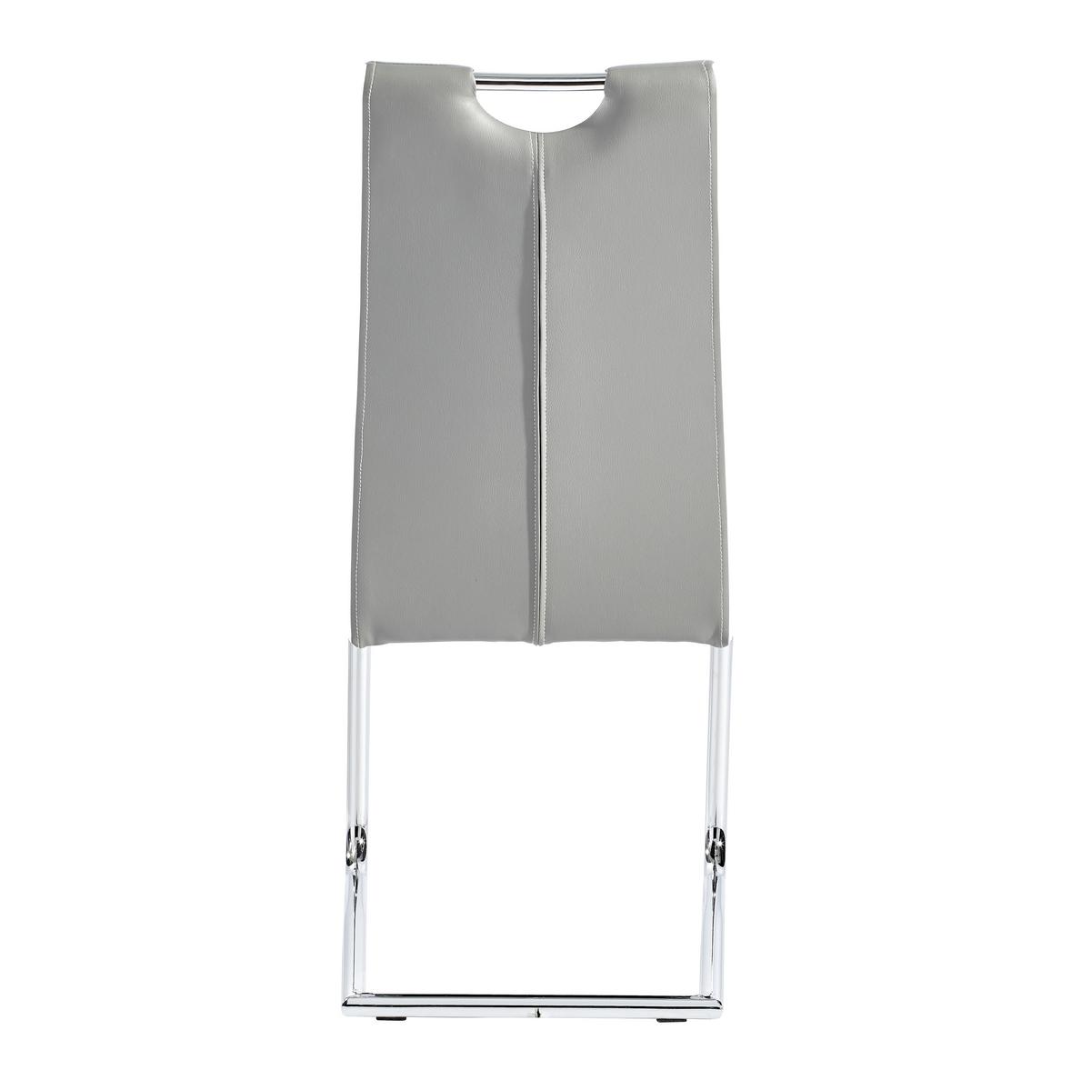 KRZESŁO NA PŁOZIE NORBERT - biały/szary, Design, metal/tkanina (44/97/60cm) - Carryhome