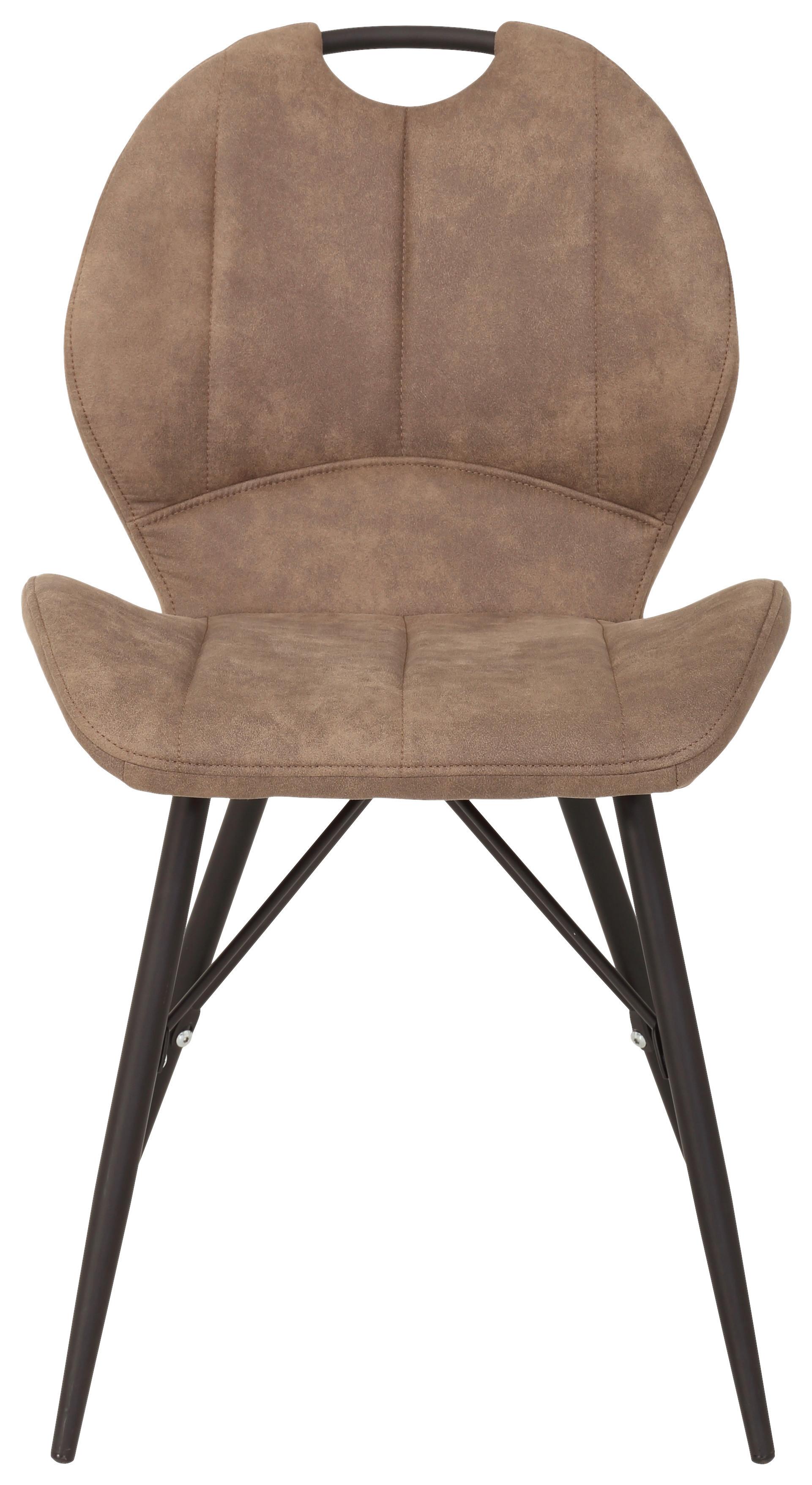 Stuhlset Kate S 2er-Set ca. 50x86 cm Schlammfarben - Schlammfarben/Schwarz, MODERN, Textil/Metall (50/86/56cm) - MID.YOU