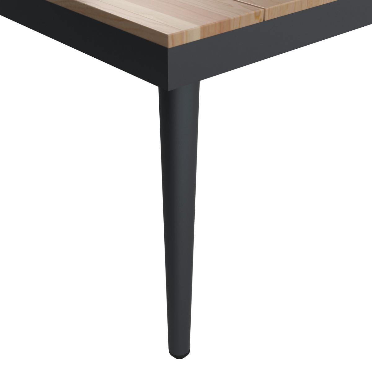 Loungegarnitur-Set Lorena Grau Akazie Metall/Outdoorstoff - Schwarz/Grau, MODERN, Holz/Textil (241/67/69cm) - Bessagi Garden