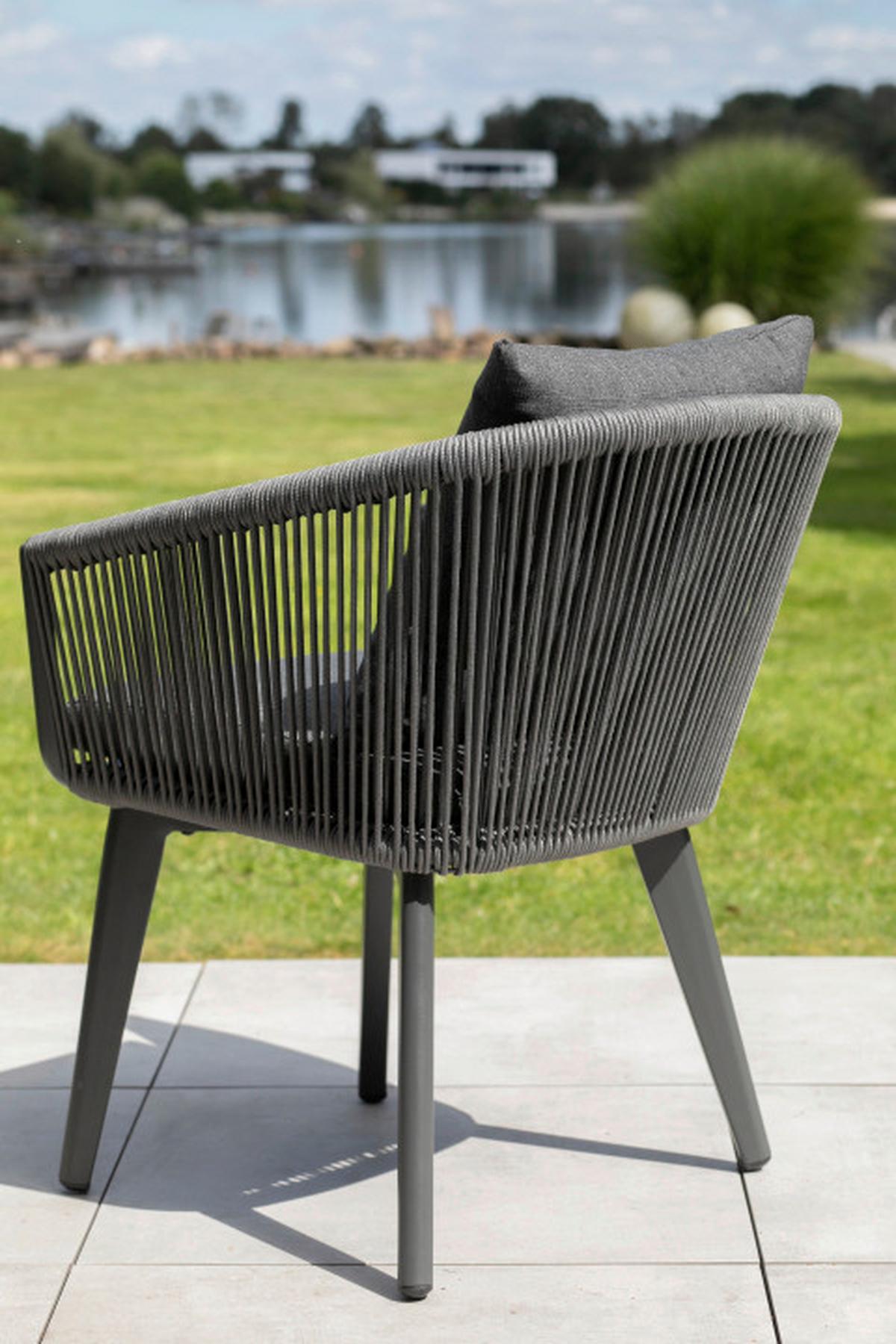 Gartensessel Brescia Grau - Grau, Basics, Kunststoff/Textil (58/78/63cm)