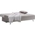 Schlafsofa Grau mit Bettkasten - Chromfarben/Hellgrau, MODERN, Textil/Metall (197/90/94cm) - PREMIUM LIVING