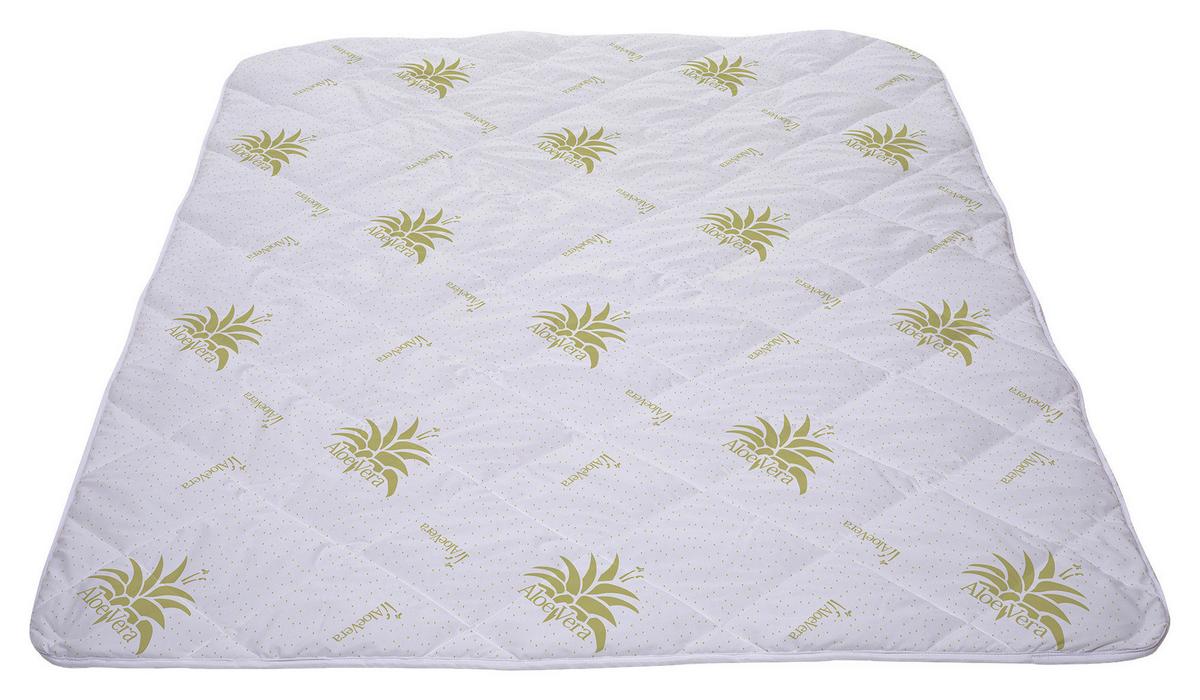 Pilotă matlasată Cushie Aloe Vera, cca. 140x200 cm - alb, Basics, textil (140/200cm)