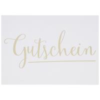 Postkarte Gutschein - Goldfarben/Weiß, Papier (14,8/10,5cm)